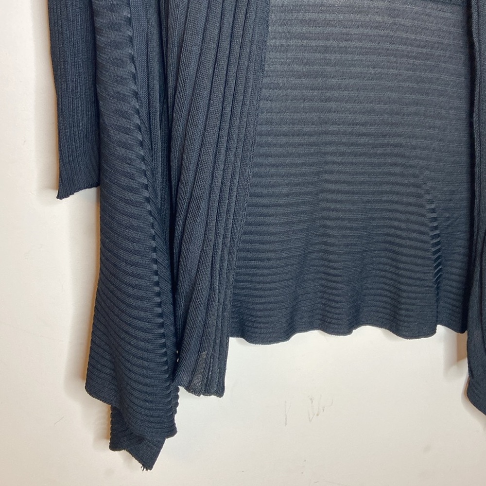ORANGE Black Open Front Ribbed Cardigan - Picture 4 of 12
